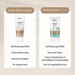 Medipharma Cosmetics Hyaluron Sanfte Bräune Körperpflege Creme, 200 ml- Selbstbräuner