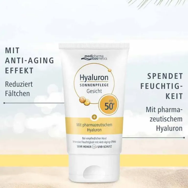 Medipharma Cosmetics Hyaluron Sonnenpflege Gesicht LSF 50+ , 50 ml- Lsf 50+