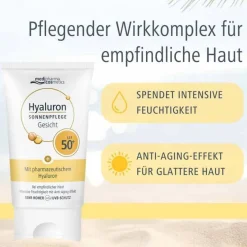 Medipharma Cosmetics Hyaluron Sonnenpflege Gesicht LSF 50+ , 50 ml- Lsf 50+