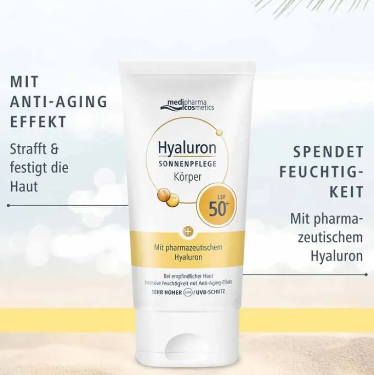 Medipharma Cosmetics Hyaluron Sonnenpflege Körper LSF 50+ , 150 ml- Lsf 50+