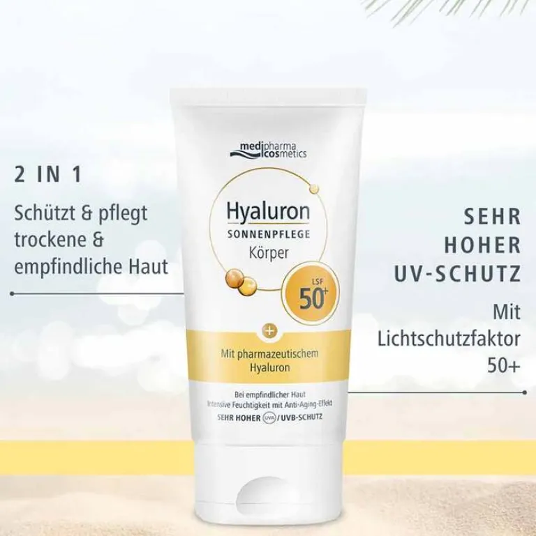 Medipharma Cosmetics Hyaluron Sonnenpflege Körper LSF 50+ , 150 ml- Lsf 50+