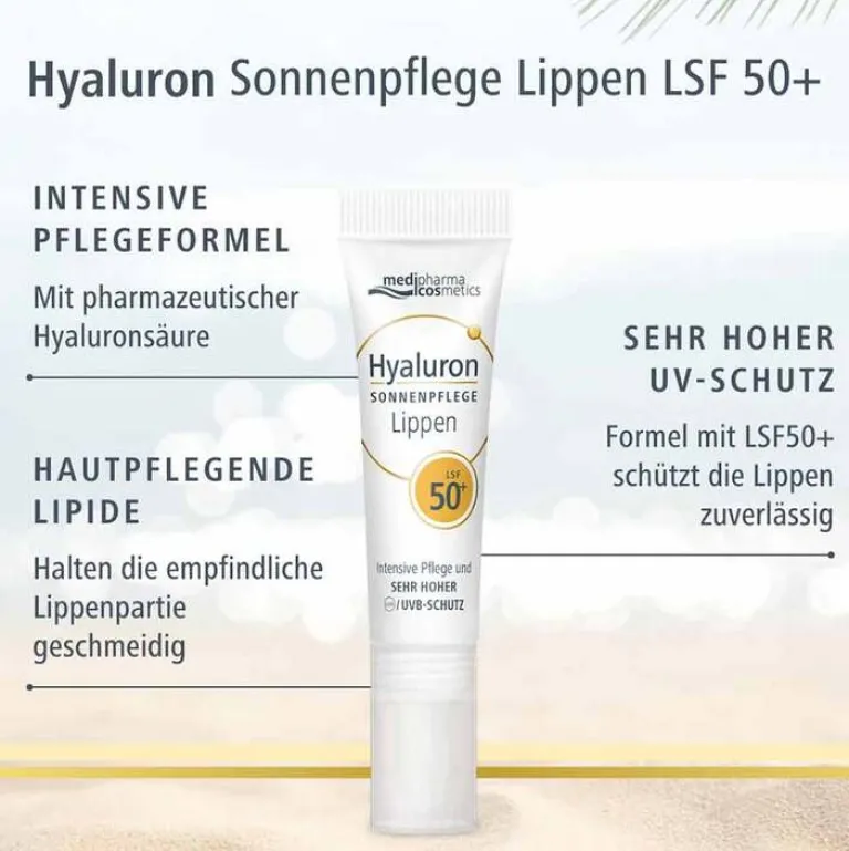 Medipharma Cosmetics Lsf 50+-Hyaluron Sonnenpflege Lippen LSF 50+ , 7 ml