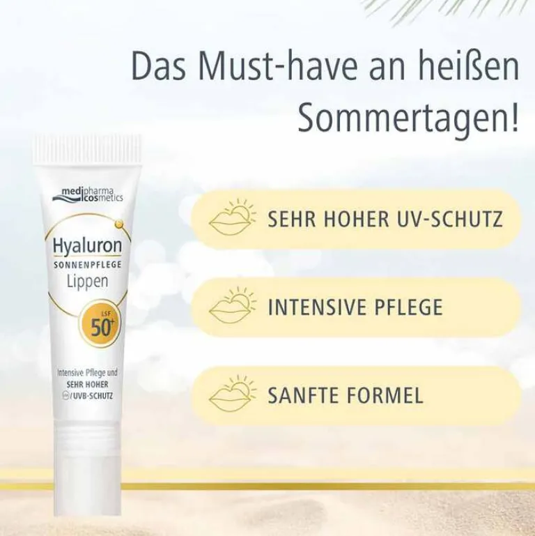 Medipharma Cosmetics Lsf 50+-Hyaluron Sonnenpflege Lippen LSF 50+ , 7 ml