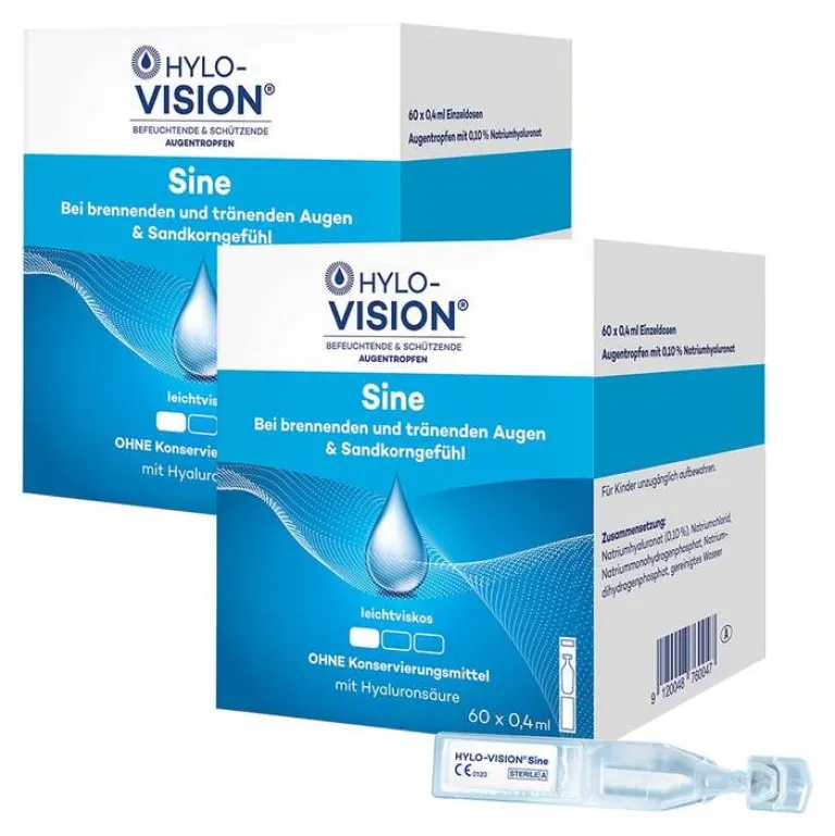 Hylo-Vision ® Sine Einzeldosispipetten , 2x24 ml- Augentropfen Trockene Augen