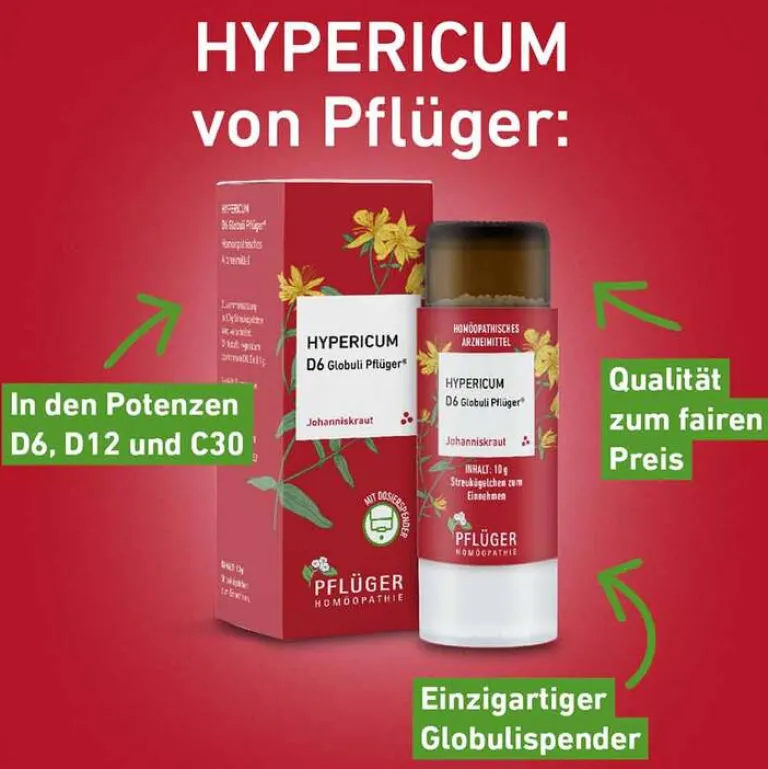 Pflüger H-Hypericum D6 Globuli Dosierspender, 10 g