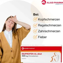 IBUPROFEN AL akut 400 mg Filmtabletten, 50 St^Aliud Pharma
