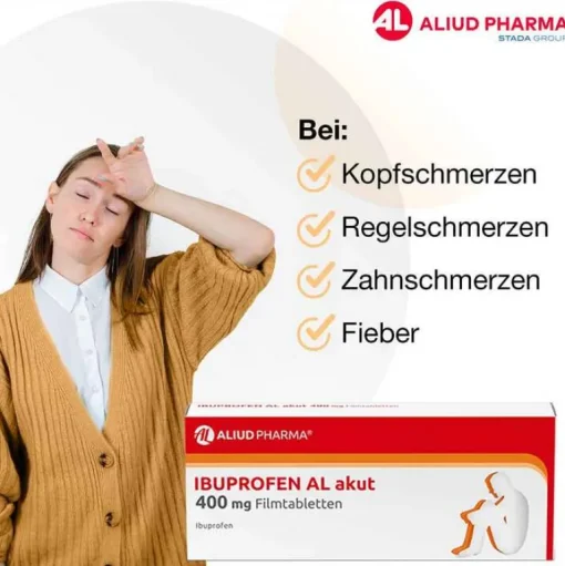 IBUPROFEN AL akut 400 mg Filmtabletten, 50 St^Aliud Pharma