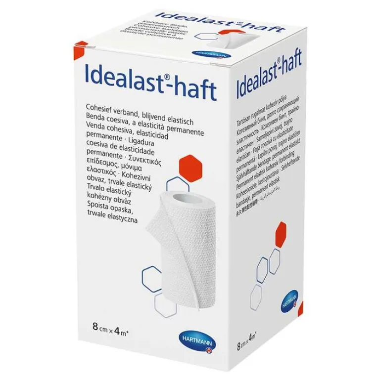 Idealast Haft Binde 8 cm x 4 m, 1 St- Haft- & Fixierbinden|Binden & Verbände