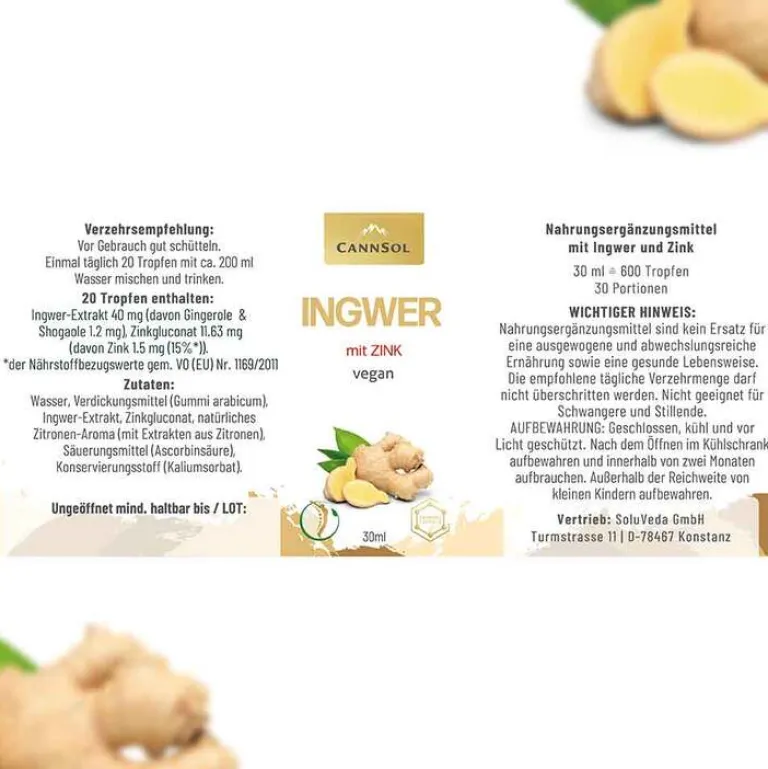 CannSol Zink-Ingwer-Zink Tropfen, 30 ml