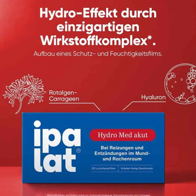 Ipalat Halsschmerztabletten-Hydro Med akut Lutschpastillen, 32 St