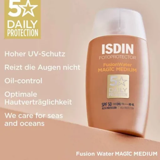 ISDIN Lsf 50+|Gesicht-Fotoprotector Fusion Water Color medium SPF 50, 50 ml