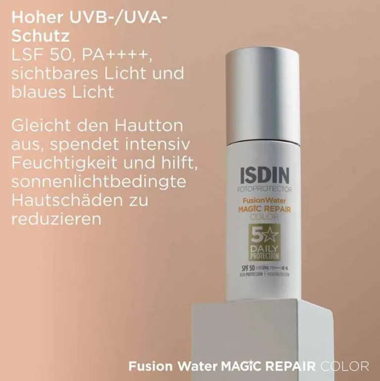 Isdin Gesicht|Empfindliche Haut-Fotoprotector Fusion Water Magic Repair Color, 50 ml