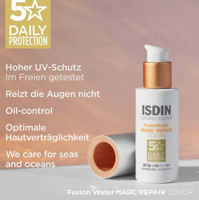 Isdin Gesicht|Empfindliche Haut-Fotoprotector Fusion Water Magic Repair Color, 50 ml