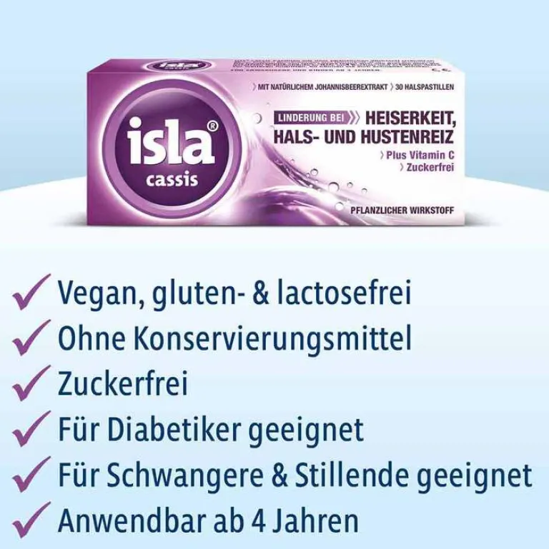 Isla ® cassis Pastillen, 120 St- Husten & Halsbonbons|Hustenstiller