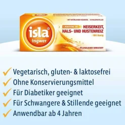 Isla Husten & Halsbonbons|Hustenstiller-® ingwer Pastillen, 30 St