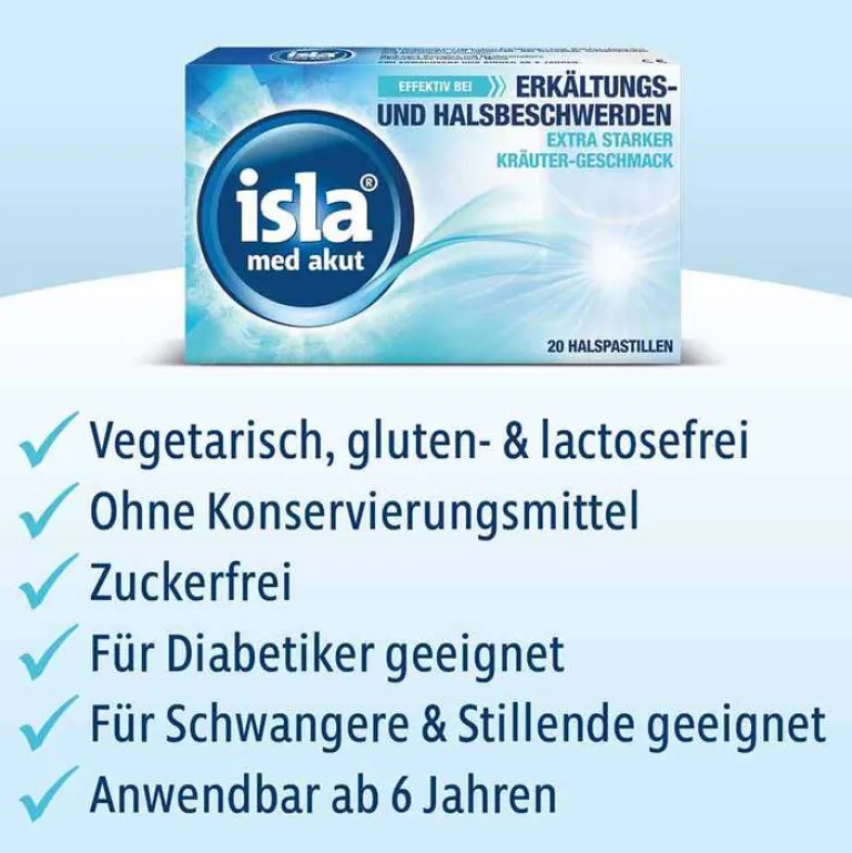 Isla Hustenstiller|Halsschmerztabletten-® med akut Pastillen, 20 St