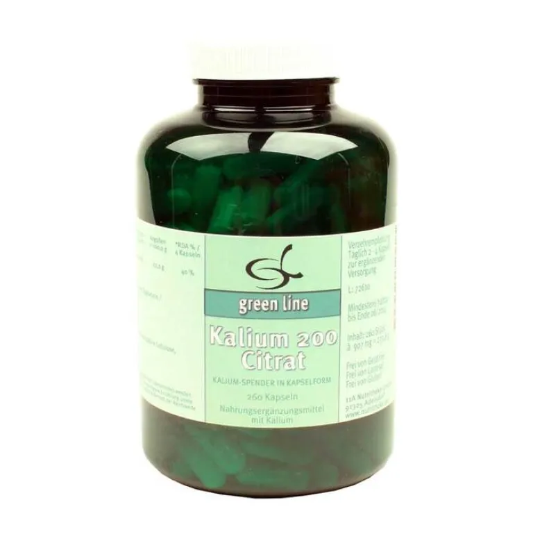 Kalium 200 Citrat Kapseln, 260 St^Green line Nutritheke Hot