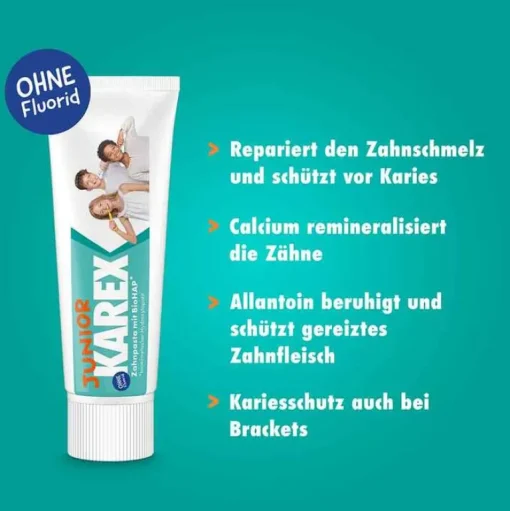 Karex Junior Zahnpasta, 65 ml-Kinder Zahnpasta & Zahncreme|Für Kinder & Babys