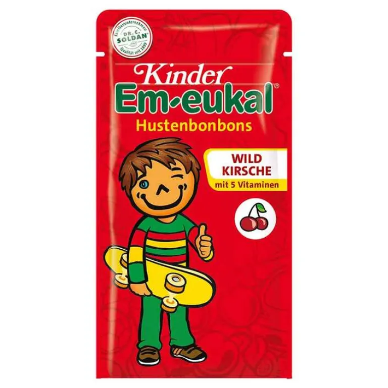 Em Eukal Kinder Em-eukal Wildkirsche Hustenbonbons zuckerhaltig, 75 g- Husten & Halsbonbons