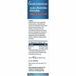 Klosterfrau heiße Acerola-Kirsche zuckerfrei Granulat , 12 St- Vitamin C (Ascorbinsäure)