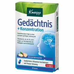 Kneipp Hirnleistung & Nerven-Gedächtnis + Konzentration Kapseln, 30 St