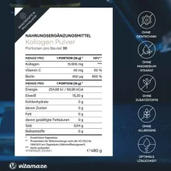 Kollagen-Kollagen Pulver + Biotin + Vitamin C, 480 g