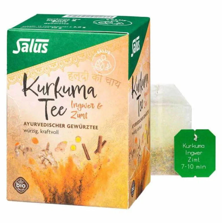 Kurkuma Tee Ingwer & Zimt Bio Salus Filterbeutel, 15 St- Kräutertee|Bio Tee