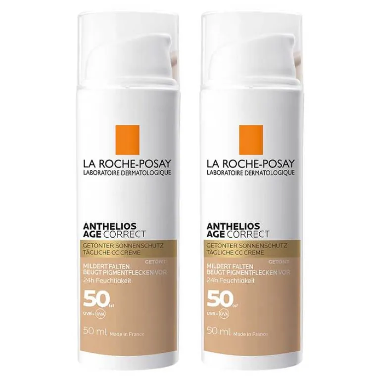 La Roche-Posay La Roche Posay Anthelios Age Correct getönte Creme LSF 50, 2x50 ml- Lsf 50+