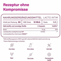 Lacto Intim Bakterienkulturen-Milchsäurebakterien + Biotin, 60 St