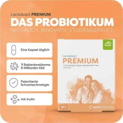 Lactobact Bakterienkulturen-Premium magensaftresistente Kapseln, 30 St