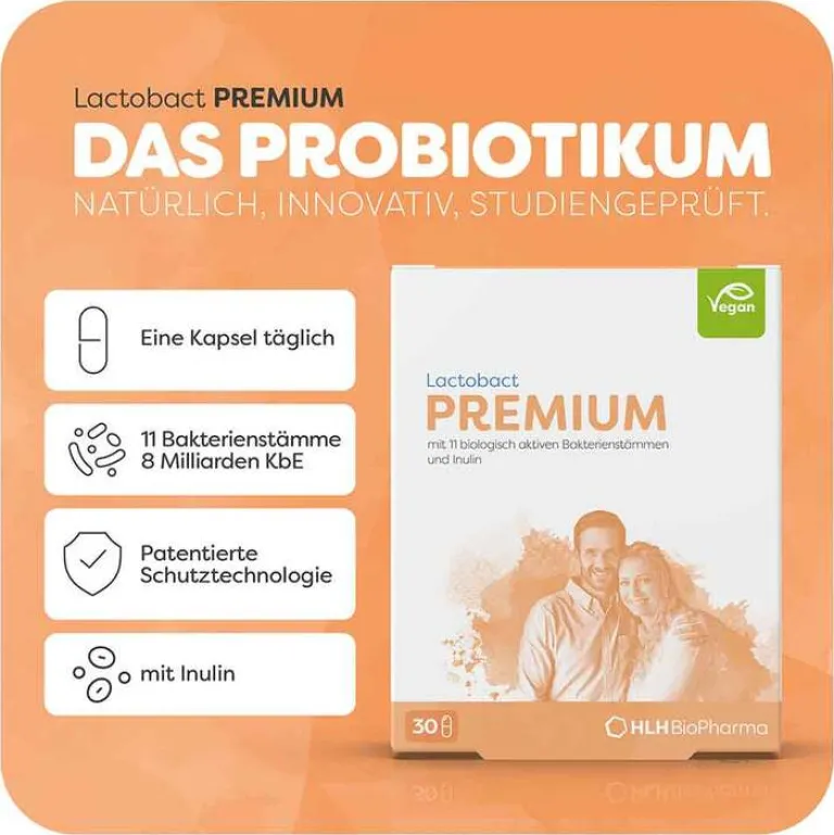 Lactobact Bakterienkulturen-Premium magensaftresistente Kapseln, 30 St