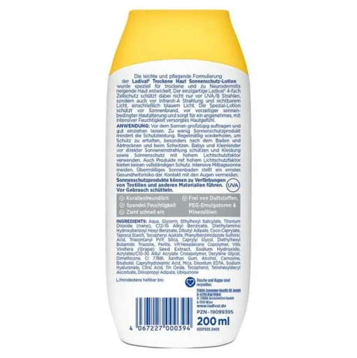 trockene Haut Sonnenschutz-Lotion LSF 30, 200 ml^Ladival Online