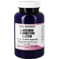 Hecht Pharma Aminosäuren|Aminosäuren-L-Arginin / L-Ornithin / L-Lysin 4:3:4 GPH Kapseln, 180 St