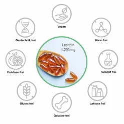 Vitabay Lecithin 1200 mg Sojalecithin + Vitamin E vegan Weichk., 120 St- Lecithin