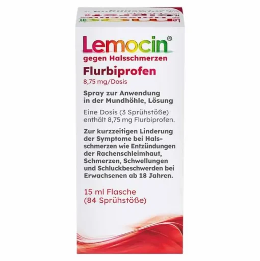 Lemocin Halsschmerztabletten-Flurbiprofen 8,75mg / Dosis Spray zur Anwendung in der Mundhöhle, 15 ml