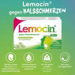 Lemocin ® gegen Halsschmerzen , 20 St- Halsschmerztabletten