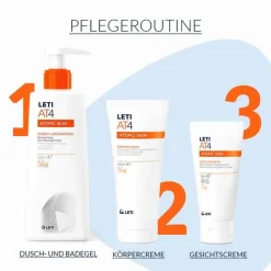 Leti AT4 Körpercreme, 200 ml- Neurodermitis Basispflege|Trockene Haut