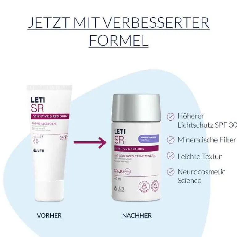Leti Rötungen-SR Anti-Rötungen Creme Mineral SPF 30, 40 ml