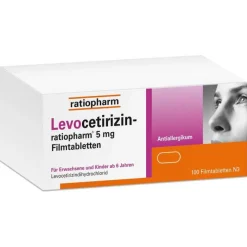 Ratiopharm Levocetirizin- 5 mg Filmtabletten, 100 St- Levocetirizin|Allergie Tabletten