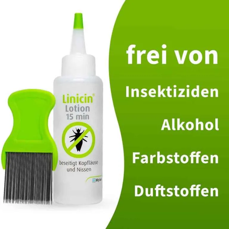 Linicin Läusemittel|Läuseshampoo-® Lotion 15 min mit Läusekamm, 100 ml
