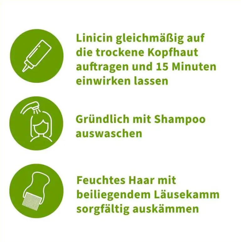 Linicin Läusemittel|Läuseshampoo-® Lotion 15 min mit Läusekamm, 100 ml