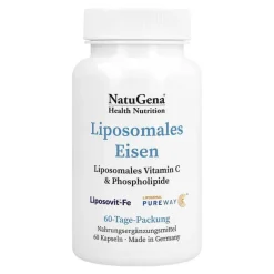 Natugena Vitamin C (Ascorbinsäure)-Liposomales Eisen + Vitamin C vegan Kapseln, 60 St