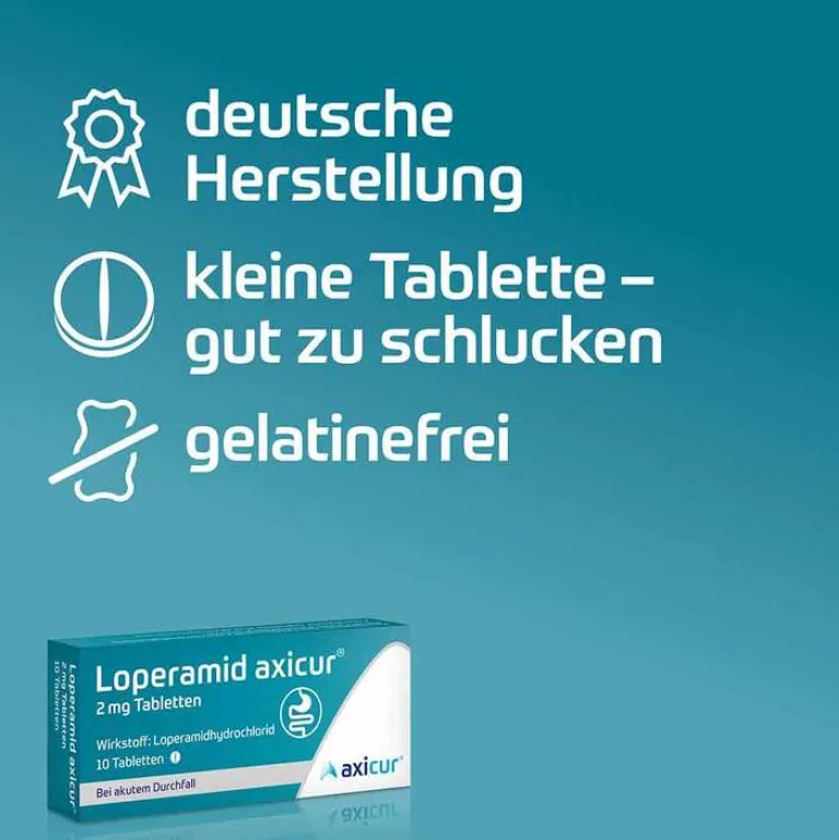 Loperamid ® 2 mg Tabletten, 10 St^axicur New