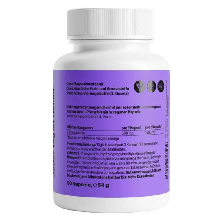 Zein Pharma L-Phenylalanin 500 mg veg.HPMC Kapseln , 90 St- Aminosäuren