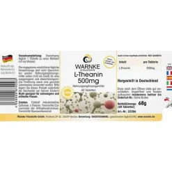 L-Theanin 500 mg Tabletten, 60 St^Warnke Discount