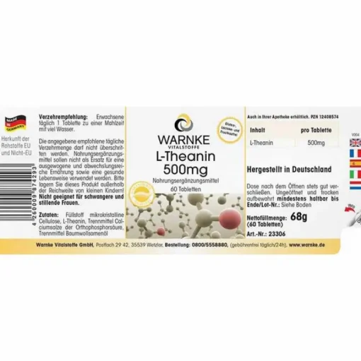 L-Theanin 500 mg Tabletten, 60 St^Warnke Discount