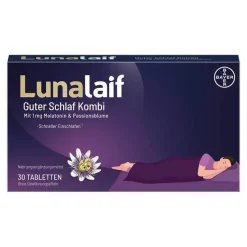Lunalaif Melatonin Tabletten-Guter Schlaf Kombi Tabletten, 30 St