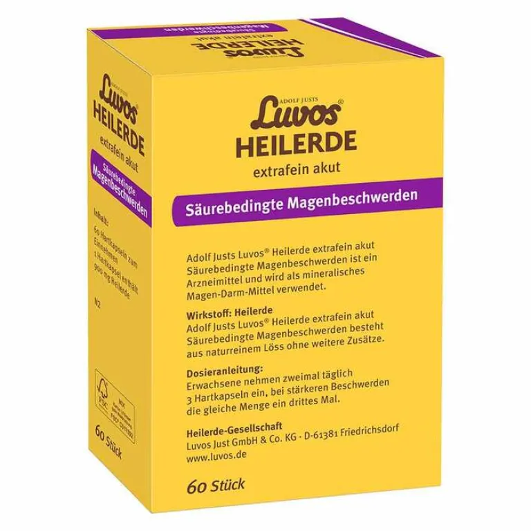 Luvos Heilerde extrafein akut Säurebedingte Magenbeschwerden Kapseln , 60 St- Sodbrennen Medikamente