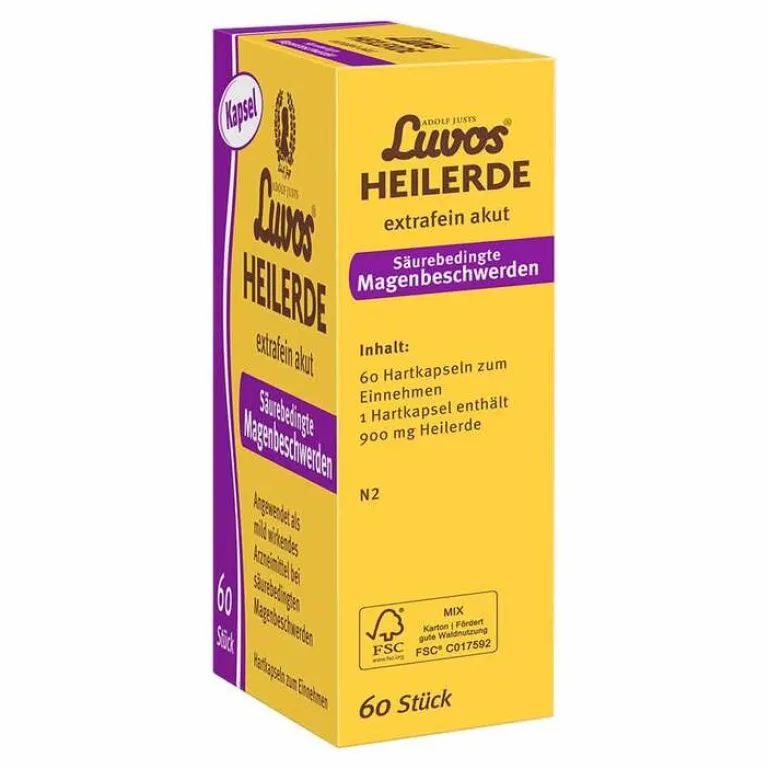 Luvos Heilerde extrafein akut Säurebedingte Magenbeschwerden Kapseln , 60 St- Sodbrennen Medikamente