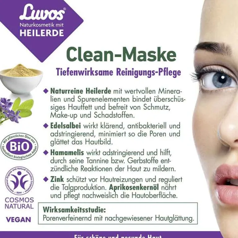 Naturkosmetik Heilerde Clean-Maske, 2X7.5 ml^Luvos Outlet